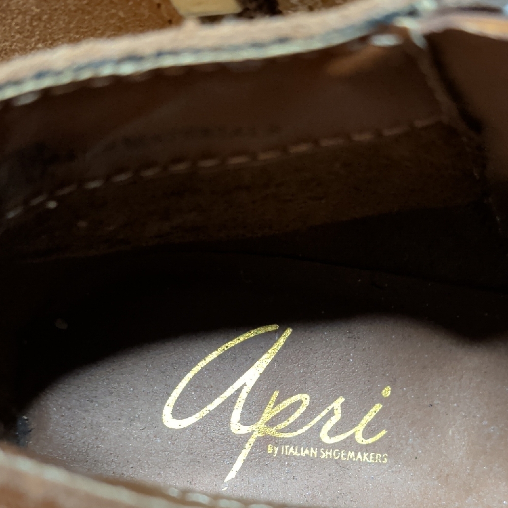 Apri By Italian Shoemakers Suede Buckle Ankle Booties in Tan - Picture 2 of 11